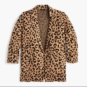 J Crew NWT Sophie open-front sweater-blazer in leopard print